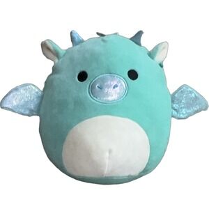 Squishmallows Drew Dragon 8" Green Iridescent Wings 2021 Kellytoy SQF21DG